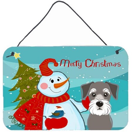 Carolines Treasures Snowman With Schnauzer Wall and Door Hanging Prints BB1826DS812